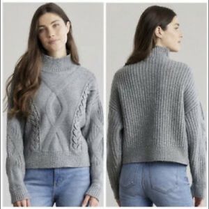 Elizabeth and James for Kohl’s Chunky Knit Cropped Mock Turtleneck Sweater